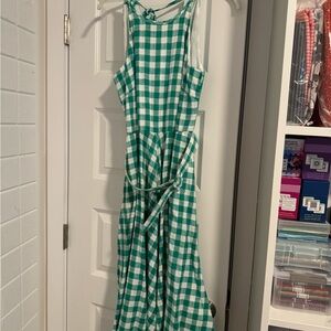 Eliza J midi dress green linen size 6